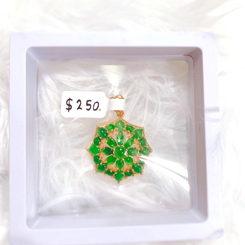 Genuine Burmese Jade web pendant